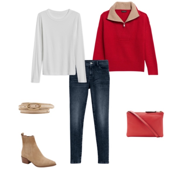 Petite Oversized Half-Zip Sweater - Picture 2 of 2